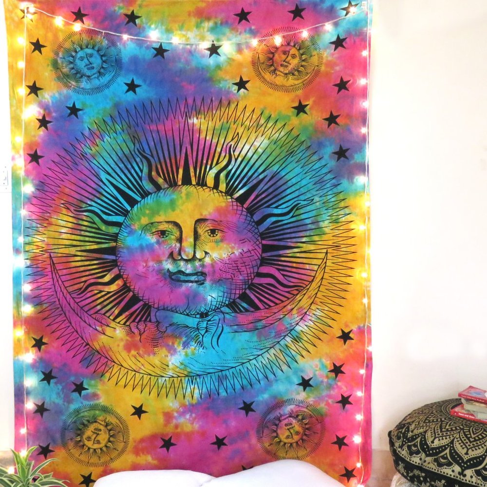Multi Sun Tapestries Cotton Twin Beach Blankets